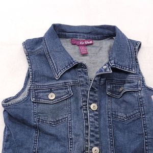 Epic Threads Zip Up Casual Sleeveless Denim Vest Girls Size Extra Large XL Blue
